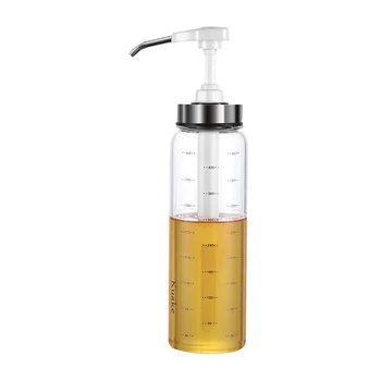 

300/500ml Sauce Syrup Dispenser Bottle Glass Olive Oil Dispenser with Wide Neck Press Pumps Head Kitchen Supplies TB Sale