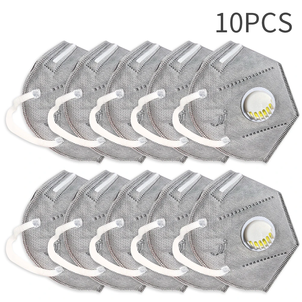 

10PCS KN95 Dust Valve Masks Air Filter Gas Mask Safety Protective Face Mouth Mask Fast Shipping