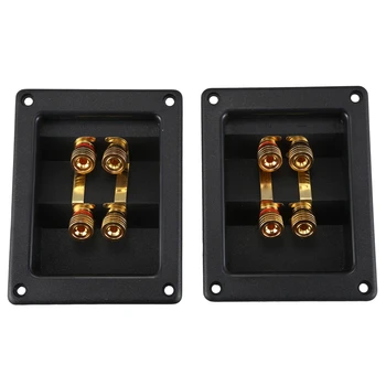 

Speakers Terminal Box Shell 4 Copper Binding Post (Install Hole 94X74mm)Wire Cable Connector / Speaker Junction Box