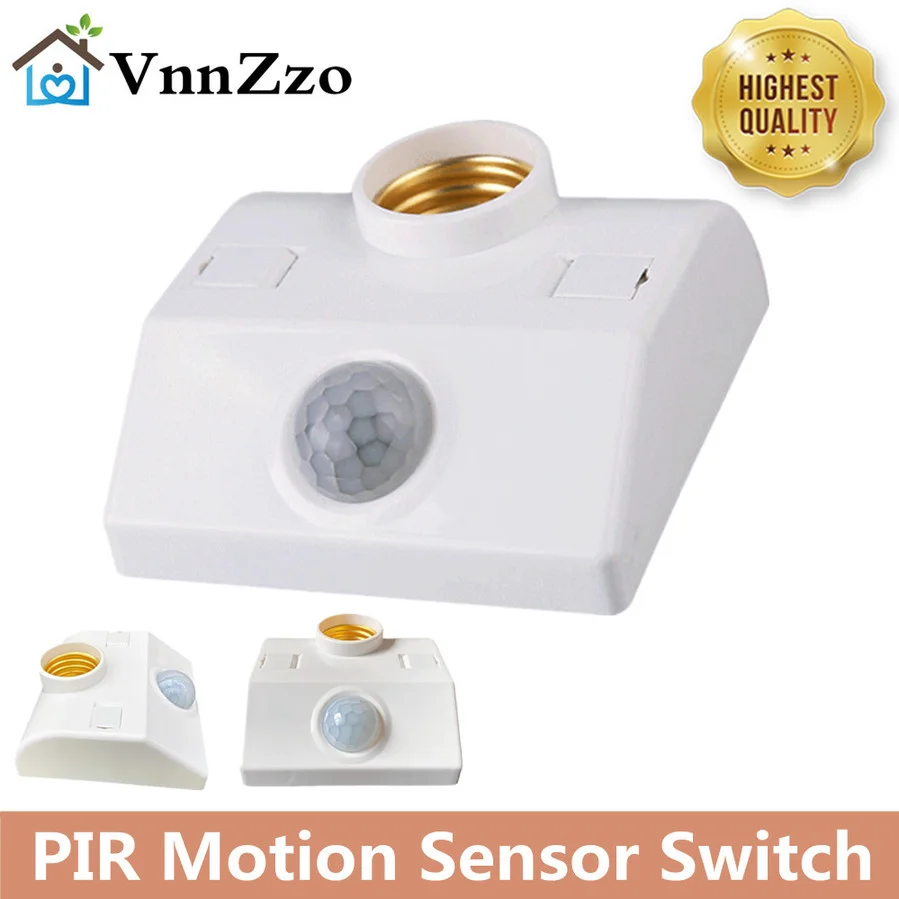 VnnZzo Human body sensor lamp holder LED 220V 110V E27 interface PIR Motion Sensor Switch for Home Lighting Corridor Room Stairs