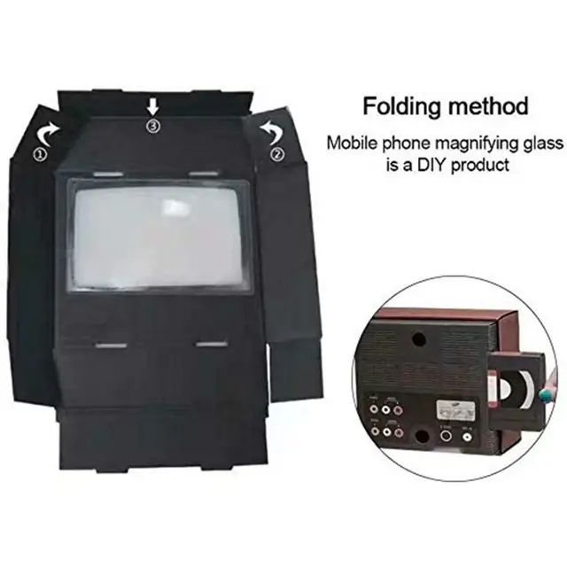 Retro Phone Screen Magnifier 8 Inches 3D Foldable Cell Phone Video Amplifier Projector Bracket Holder For Smartphone Enlarged 3