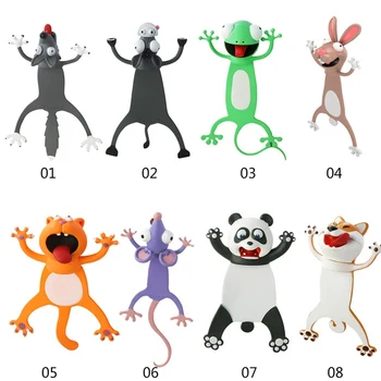 

3D Stereo Colorful Cartoon Animal Style Creative Bookmarks PVC Material Funny Student School Stationery