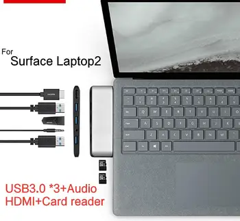 

USB Hub For Microsoft Surface Laptop 2 Dock Adapter USB3.0 to HDMI TF Micro SD Card reader laptop2 Multi docking Splitter