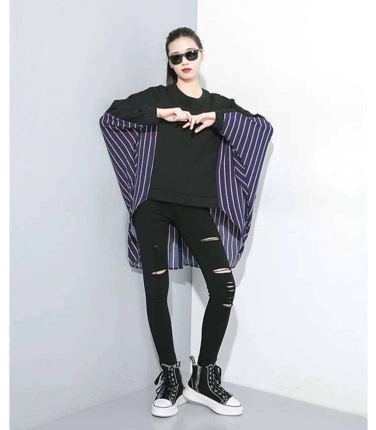 Max LuLu New Korean Fashion Style Ladies Punk Tops And Blouses Womens Autumn Striped Cotton Shirts Casual Patchwork Clothes