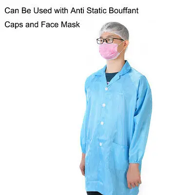 Антистатические комбинезоны унисекс ESD Lab Coat Button Up M Blue