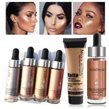

Highlighter Contouring Brighten Skin Face Foundation Concealer Cream Shimmer Highlighter Primer Bronzer 3D Makeup Cosmetics