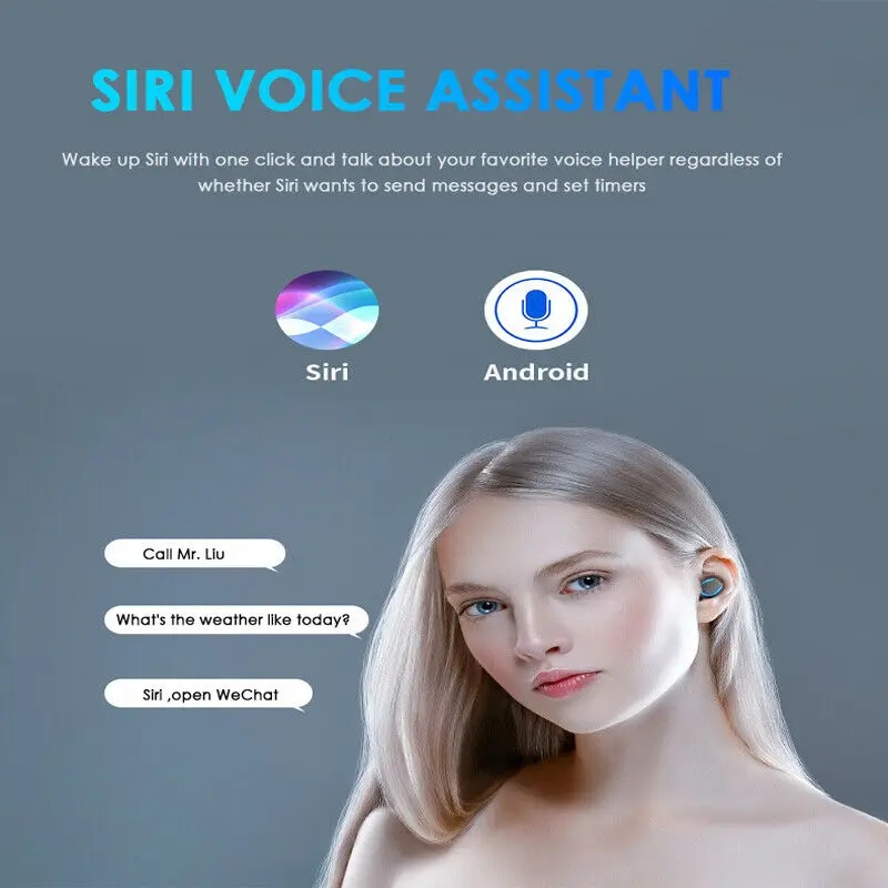 Bluetooth 5 0 Headset TWS Wireless Earphones Mini Stereo Music Gaming Earbuds LED Display Earphone Waterproof 2019