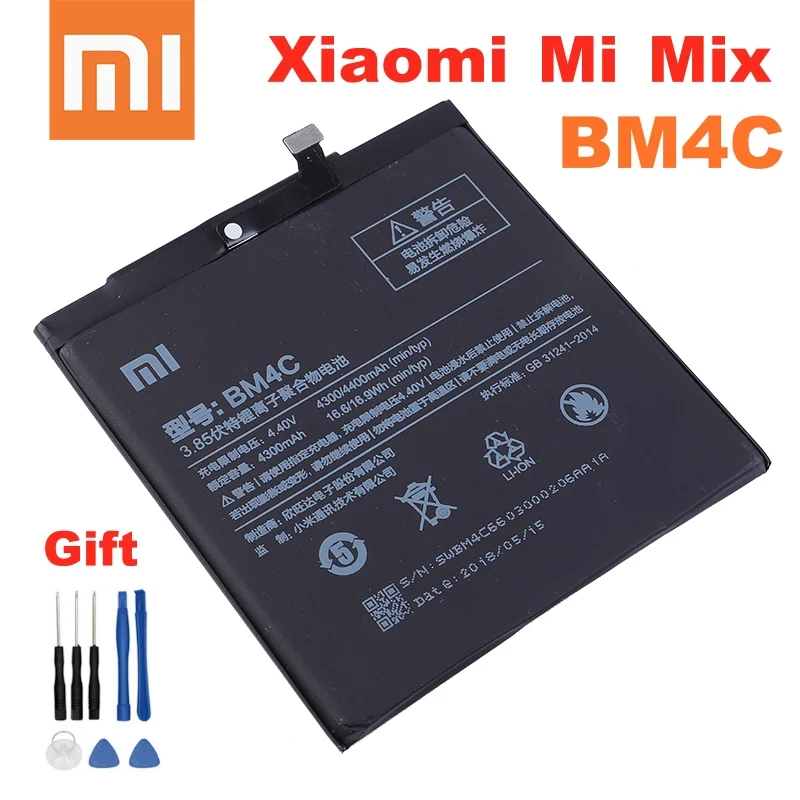 100% Оригинальный аккумулятор BM4C bm4c батарея для Xiaomi Mi Mix батареи BM 4C Высокое качество 4400 мАч bm 4c|Аккумуляторы