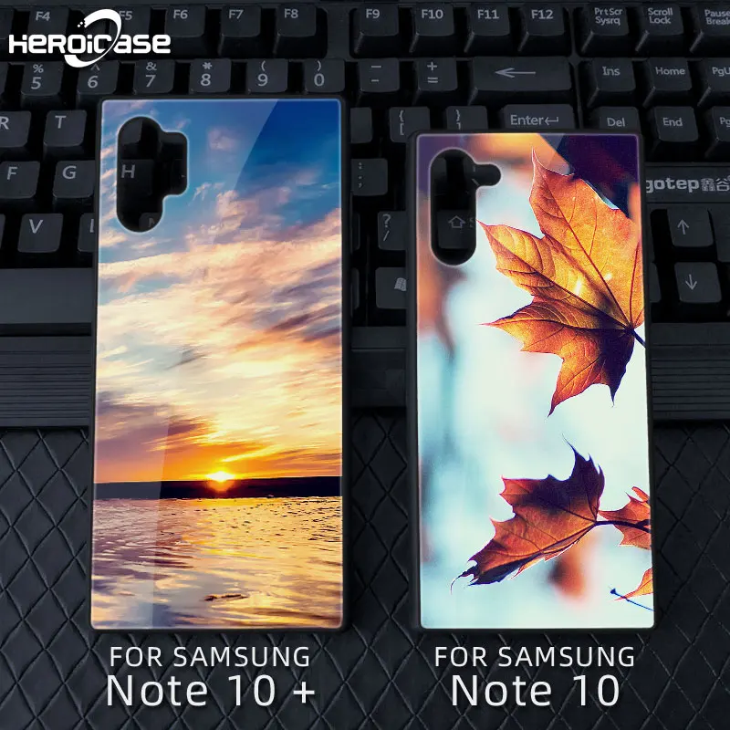 

For Samsung Galaxy Note10 Plus phone case girl woman lady Scenery photography Tempered Glass Hard Cover Black soft S10 9 8 shell