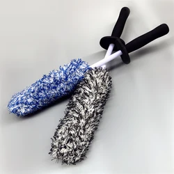Lavagem de carro super escova microfibra premium rodas escova antiderrapante alça fácil de limpar jantes raios roda barril acessórios do carro