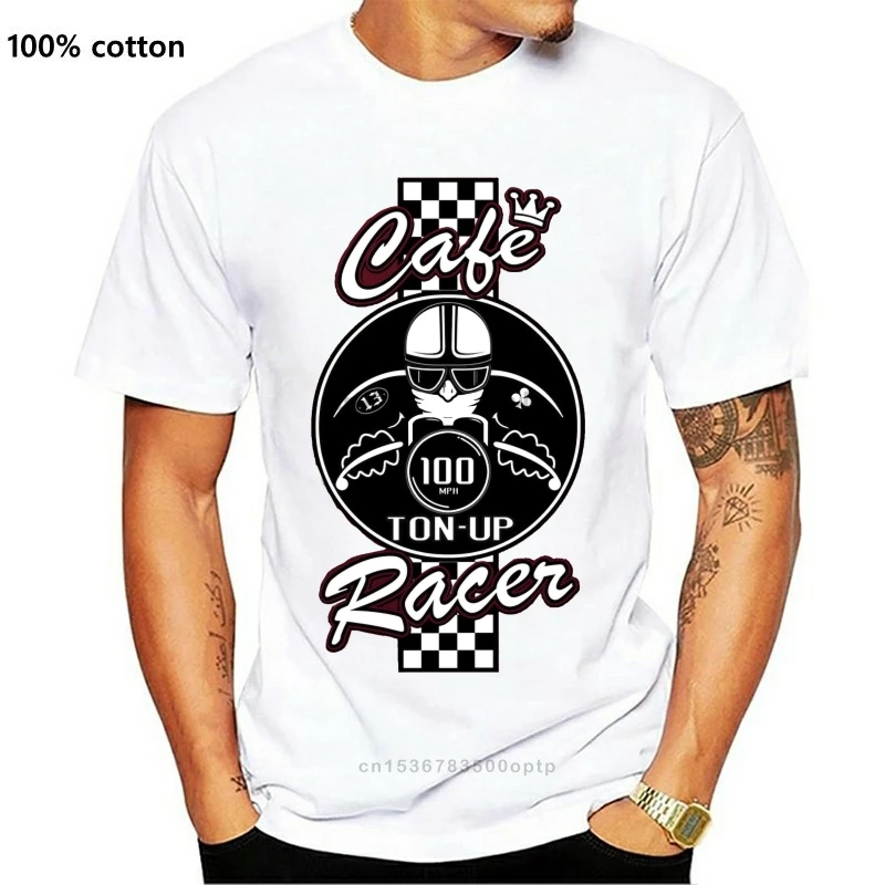 Винтажная мотоциклетная футболка cafe racer ton up biker на заказ ретро | Женская одежда