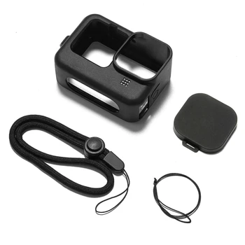 

For GoPro- Hero 9 Black Case Silicone Camera Body Cover +Protective Silicone Lens Cap for go pro 9 Action Camera Accessories