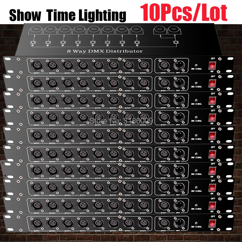 

Good Use Stage Light Controller DMX512 Splitter Light Signal Amplifier Splitter 8 way DMX Distributor for stage Equipment