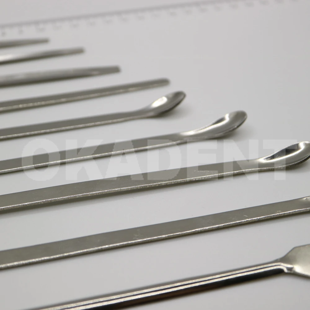 Dental lab Stainless Steel Horn Round Medicinal Spoon Ladle Spatula Home Household Handy Tools for Chemistry Experiment Pharmacy