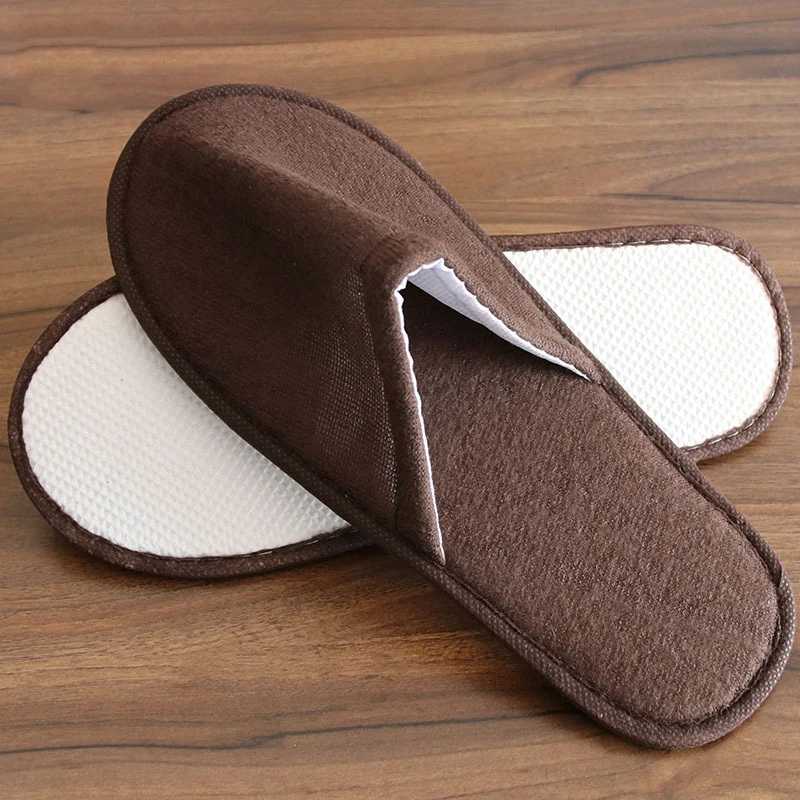 Unisex Disposable Indoor Slippers Casual Home Hotel Travel Spa Portable Shoes Men Woman One-off Cotton Fabric Slipper Non-slip