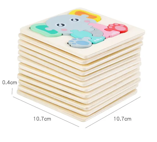 3D Puzzle Wooden Toys for Children Cartoon Animal Vehicle Wood Jigsaw Kids Baby Early Educational Learning Puzzles Wood Toys 6