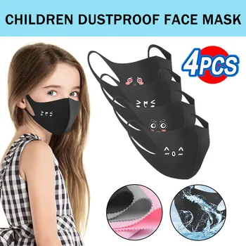 

4pc Cute Print Reusable Topmask Three-dimensional Elastic Earloop Protective Air Pollution For Children Respirator Cover 2020