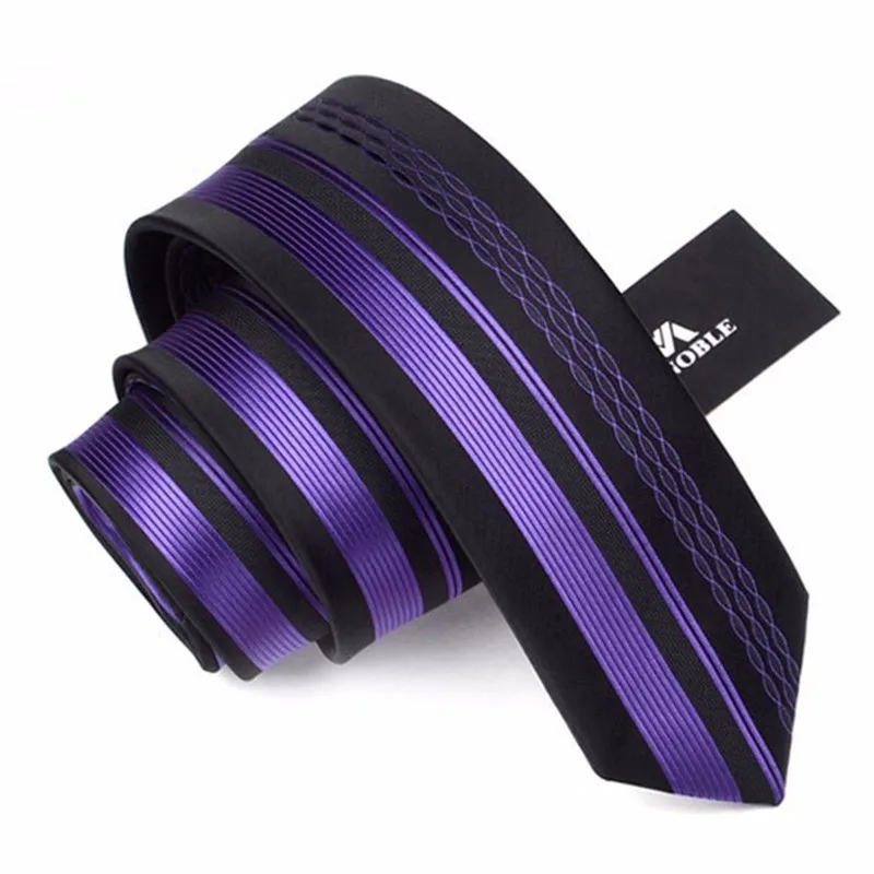 

High Quality Business Ties For Men 2021 New Korean Style Fashion Casual 6CM Skinny Slim Neckties Suit Gravata Gift Box Purple