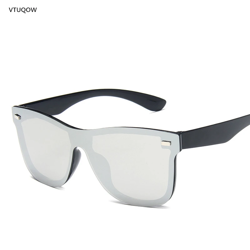 Модные квадратные солнцезащитные очки для женщин/мужчин, роскошные Брендовые женские солнцезащитные очки с плоским верхом, зеркальные женские Винтажные Солнцезащитные очки без оправы для женщин - Цвет линз: Silver