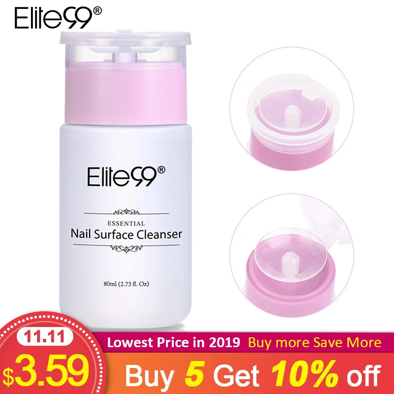 Elite99 80ml Nail Surface Cleanser Nail Polish UV Gel Sticky Remover Enhance Shine Effect Cleanser Remover Nail Art Remover Tool