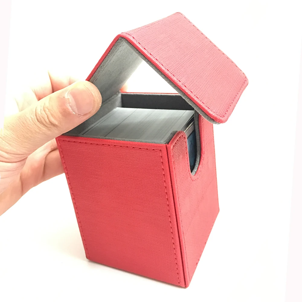 

Red/Black/Blue Color Small Size Deck Box Top Open Deck Case For Magic Board Game Cards: Red Color2019