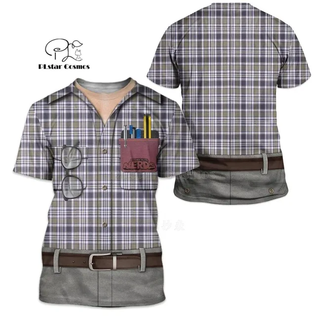 Unisex Captain Costume anime Cosplay T-Shirts Prisoner Clown Tuxedo Tee Man Cowboy Pirate Clown Pilot Uniform Police Carnival 25