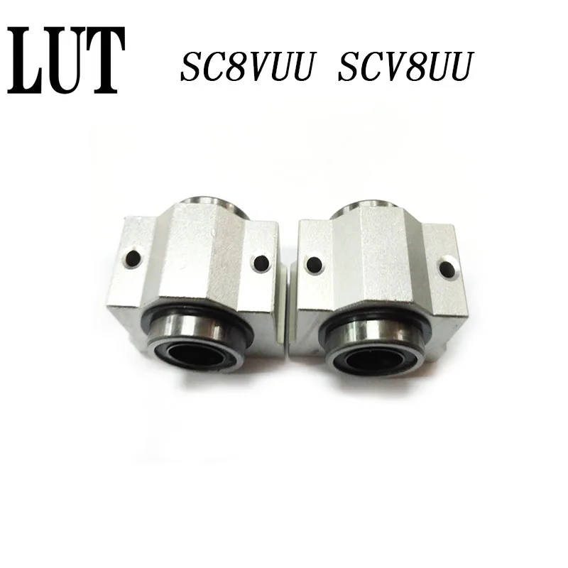 High quality 2PCS 8mm bearing bushing SC8V SC8VUU SCV8UU linear bearing block for 8mm linear shaft units CNC router