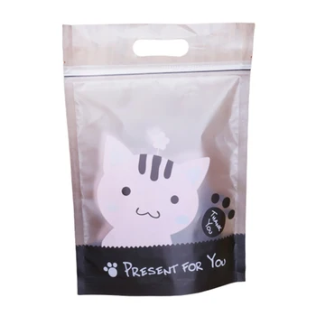 

50Pcs Cute Cartoon Print Ziplock Cookies Candy Packaging Gift Bag Storage Pouch Baking Package Supplies