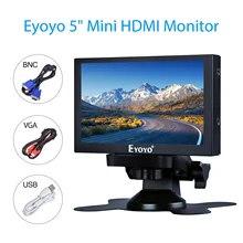 Eyoyo 5 дюймов мини HDMI монитор 800x480 заднего вида TFT ЖК-экран дисплей с BNC VGA AV HDMI вход встроенный динамик