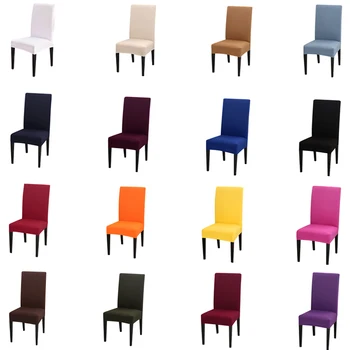 

1Pc Solid Color Chair Cover Spandex Elastic Slipcovers Chair Covers For Home Office Dining Room Wedding Banquet Hotel Kitchen