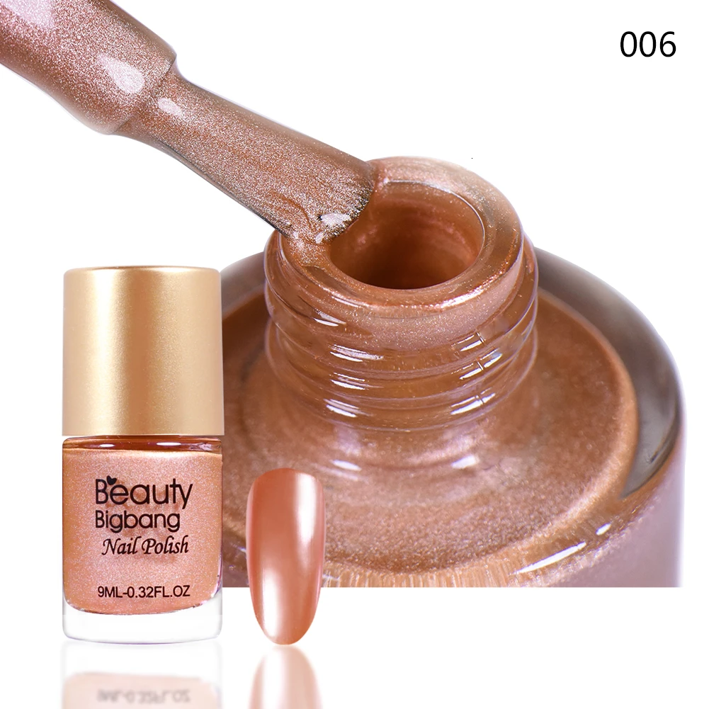 BEAUTYBIGBANG 9 мл эффект зеркальных ногтей штамповка художественный лак металлический Лак Изысканный Металл лаки для ногтей лак для ногтей - Цвет: 6A
