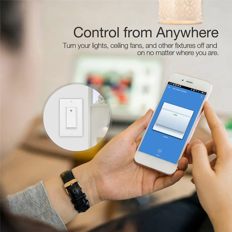 Smart Switch WiFi Mobile Phone Remote Control In-Wall Installation for Home Light DJA99