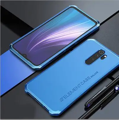 Металлический каркас телефона чехол для Xiaomi Redmi Note 8 Pro тонкий жесткий алюминиевый Гибридный корпус ПК для Xiaomi Redmi Note 8 Pro чехлы - Цвет: All Blue