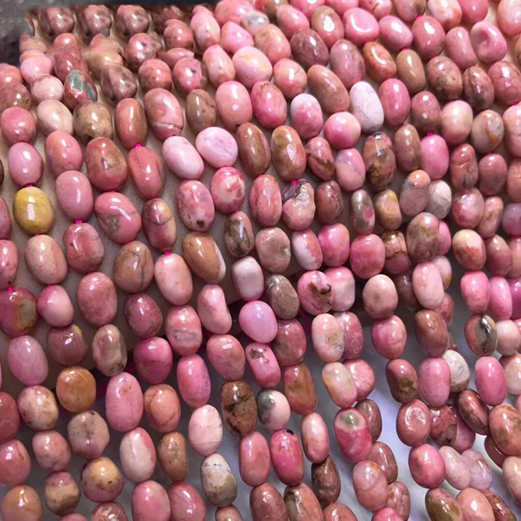 rhodonite Иолит белый кристалл гранат Родонит 8-9 мм драгоценные камни бусины гладкие нерегулярные для изготовления украшений ожерелья 15 дюймов icnway - Цвет: rhodonite