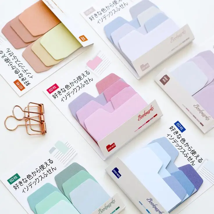 

Colorful Simple Gradient Color Self-Adhesive N Times Indexes Memo Pad Sticky Notes Bookmark School Office Supply