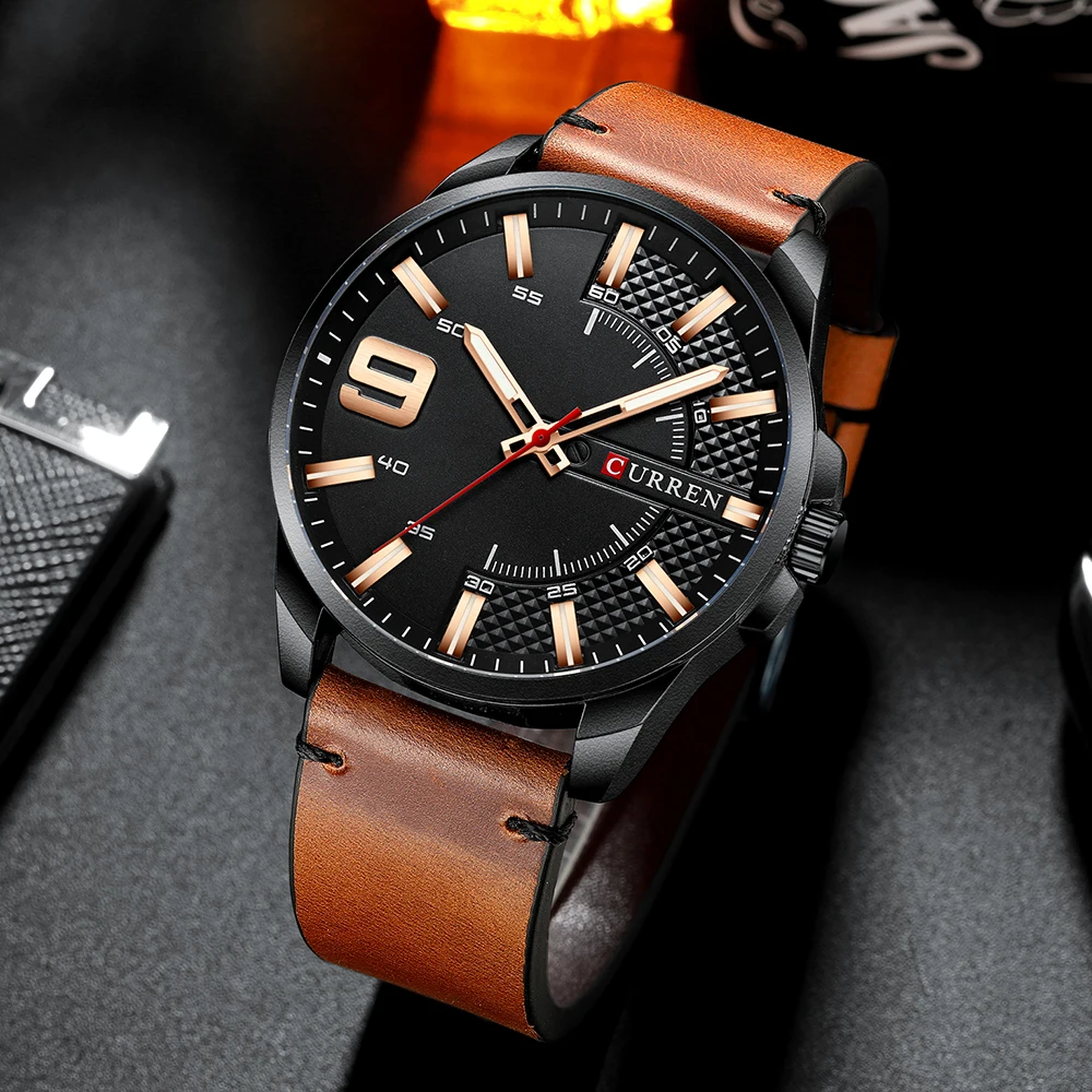 

Top Brand Curren 8371 Men Watches Luxury Business Watch Waterproof Men's Quartz Leather Wristwatch Luminous Hands Clock Male
