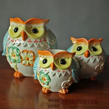 

COLORFUL CORUJA CANDLE HOLDER CERAMIC OWL FIGURINE HOME DECOR CERAMIC HANDICRAFT CRAFT ROOM DECORATION PORCELAIN ANIMAL FIGURINE