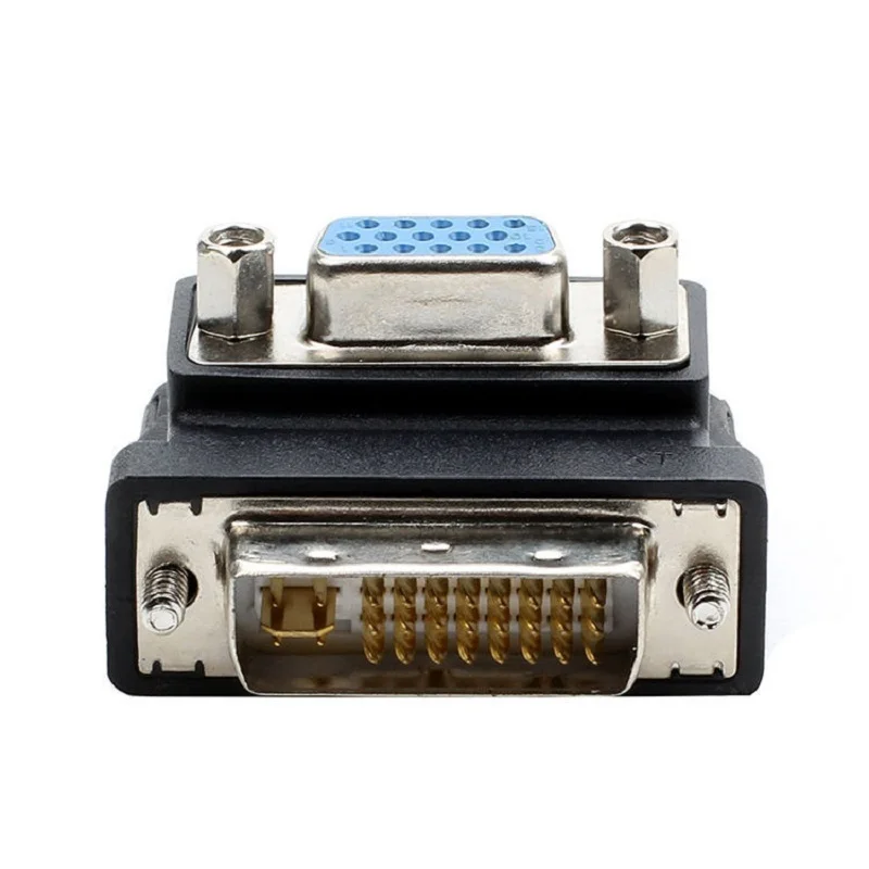 HDMI to VGA Adapter Cable,Displayport to VGA Adapter Cable DVI-I 24+5 Male to VGA 15 Pin 90 degree Right Angle Convertor