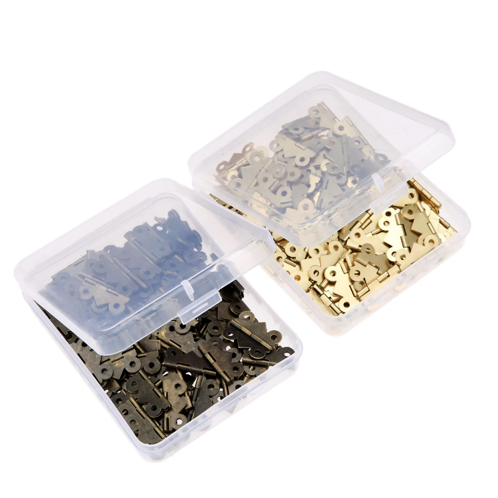 Mini Dobradiça Borboleta 25×20 mm 100 Peças Porta de Armário Jóias Caixa de Joias Decorativo Mobília Ferragem com Caixa