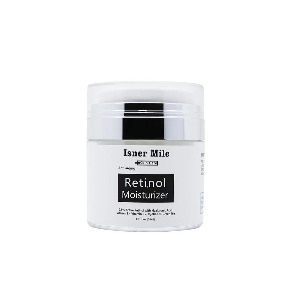 

ISNER MILE 2.5% Retinol Moisturizer Cream Hyaluronic Acid Anti Aging Reduces Wrinkles And Fine Lines Day And Night Retinol Cream