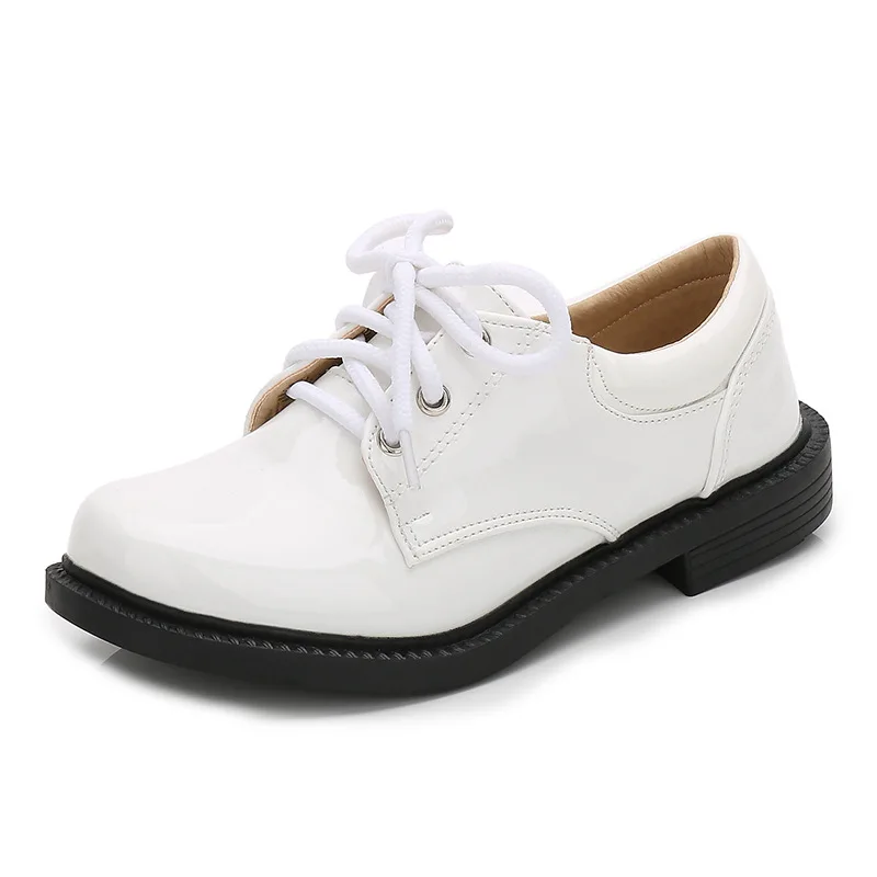 Обувь для мальчиков из черной лакированной кожи обувь British Wind начальной и средней школы; мaльчикoв мaйкa кoрoткий детская обувь на снежную погоду