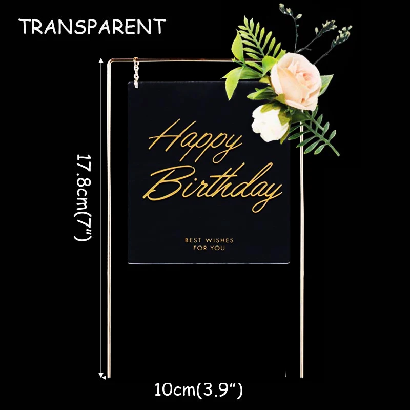 Transparent A 1 шт. Топпер для торта «С Днем Рождения» круглые квадратные акриловые флаги для выпечки детей взрослых день рождения вечеринки украшения прозрачный Caketopper - Цвет: Transparent A