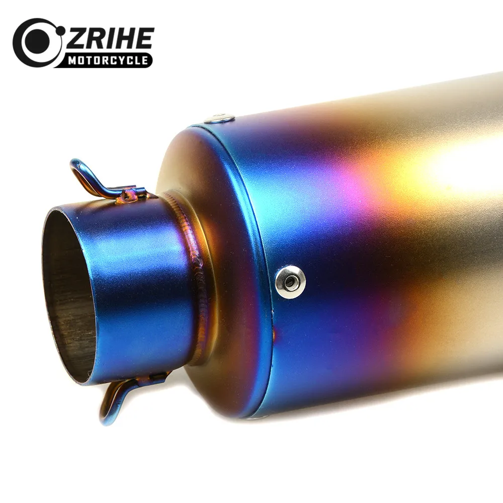 ZRIHE 37-61 мм выхлопная труба мотоцикла из нержавеющей стали универсальная выхлопная труба для YAMAHA NMAX 155 NMAX155 - Цвет: silver51mm