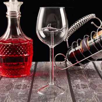 

Red Wine Glasses with Shark Inside Goblet Glass Lead-Free Clear Glass for Home Bar Party-30