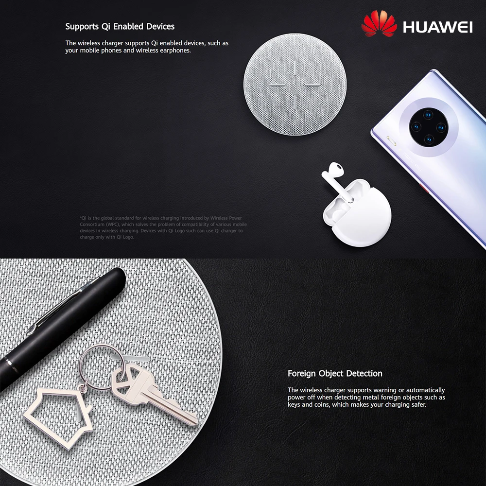 Беспроводное зарядное устройство Huawei 27 Вт Max SuperCharge QI Smart Quick Charger CP61 для iPhone Samsung Mate