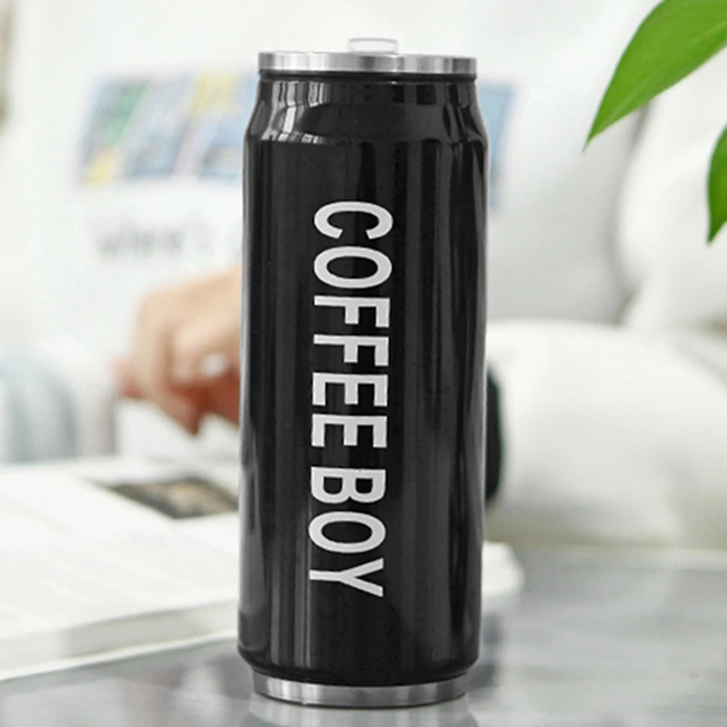 HHO-coffee Boy соломенная термо-бутылка 304 из нержавеющей стали банки для напитков термо-чашка черная