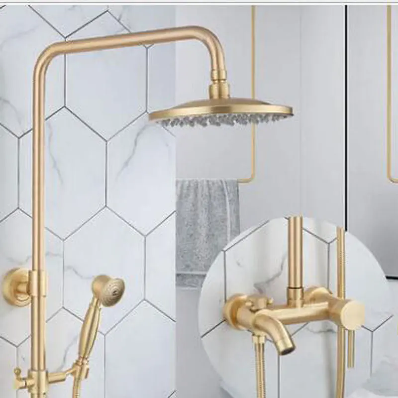 c Nordic copper brass off-line Jinquan four gear women wash hot water and cold water lift shower - Цвет: c