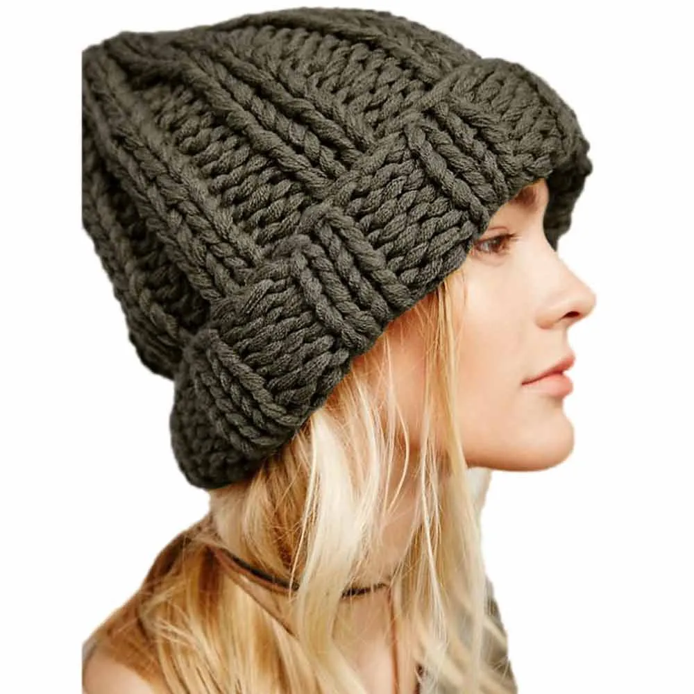 Women Knit Beanie Cap Fashion Keep Warm Manual Wool Cotton Knitted Earmuffs Hats Girls Caps Female Winter Warm Cap M800