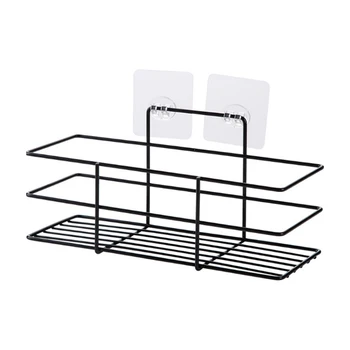 

Bathroom Shelf Storage Organizer Adhesive No Drilling Iron Kitchen Rack TB Sale