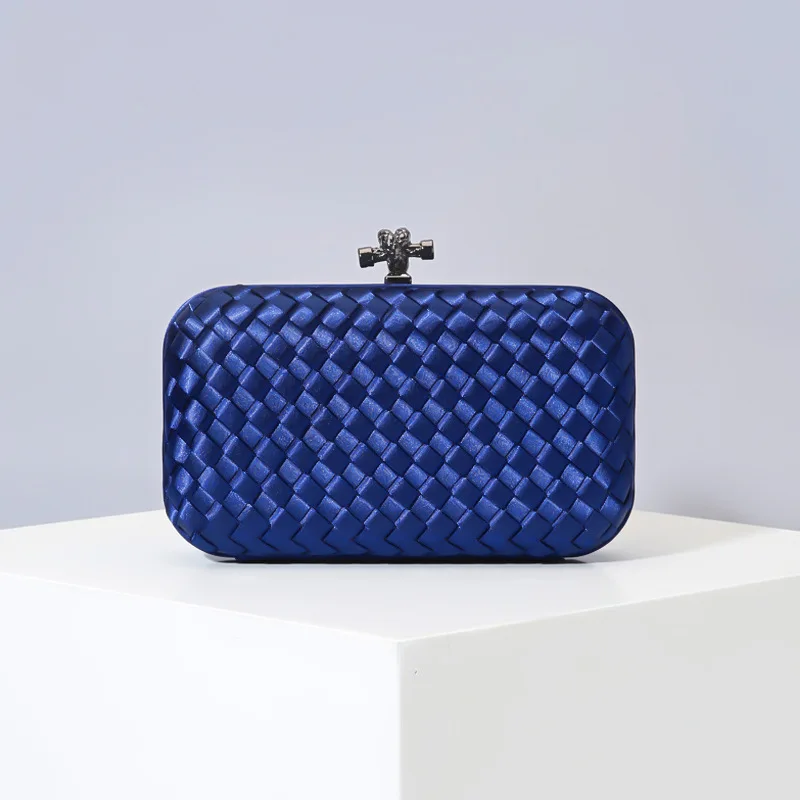 Medium DarkBlue Повседневная трикотажная женская сумка-клатч ins, модная женская сумка ручной работы для свадебной вечеринки в европейском и американском стиле, брендовая Дизайнерская обувь ярких цветов - Цвет: Medium DarkBlue